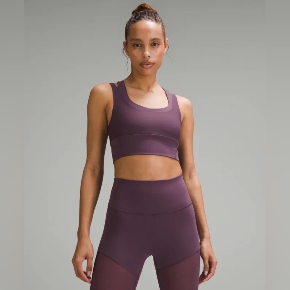 Lululemon Wunder Mesh Train Layered Sports Bra in Grape Thistle Purple Size 2